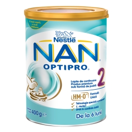 Nestle - Nan 2 Optipro lapte praf pentru copii de la 6 luni 400g