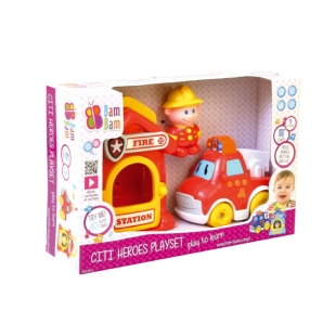 BamBam set masinuta si statie de pompieri Citi Heroes