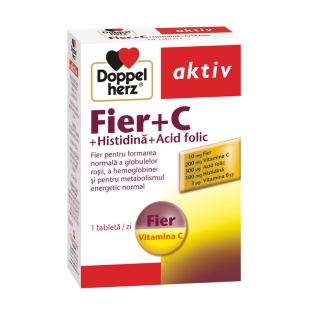 Doppelherz Aktiv Fier + Vitamina C + Histidina + Acid folic 30tb