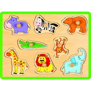 Joueco - Puzzle din lemn Animale salbatice